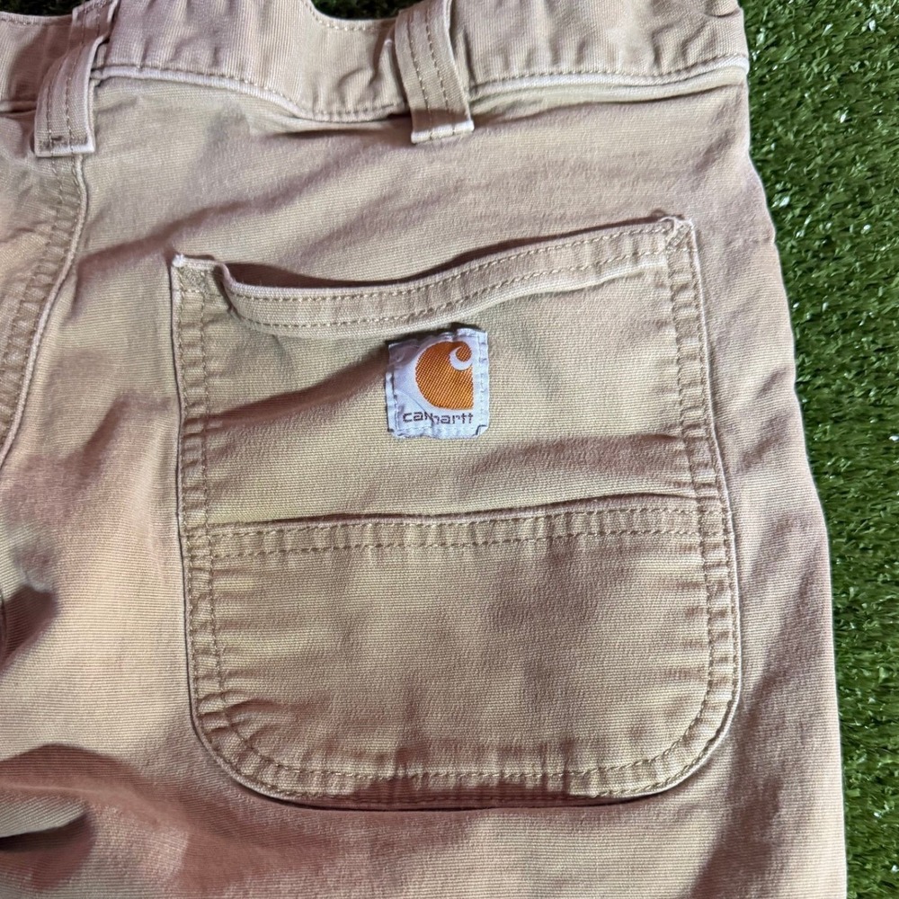 Carhartt Relaxed Fit Canvas Work Pants Mens 32x30 Tan Khaki Straight Utility Leg - Picture 7 of 8
